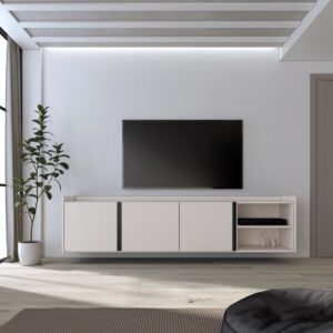 wohnli-moebel-suche-M26043468-1 TV-Möbel Holzeffekt beige 207x35x50cm Hängend 207x50x35cm Spanplatte Beige Skraut home Möbel Wohnzimmermöbel TV-Möbel