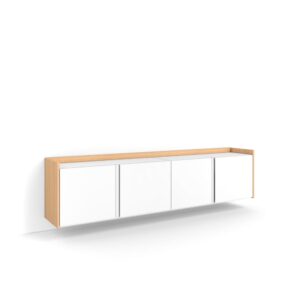 Wohnli Möbelsuche - TV-Möbel Holzeffekt weiß und eiche 207x35x50cm Hängend