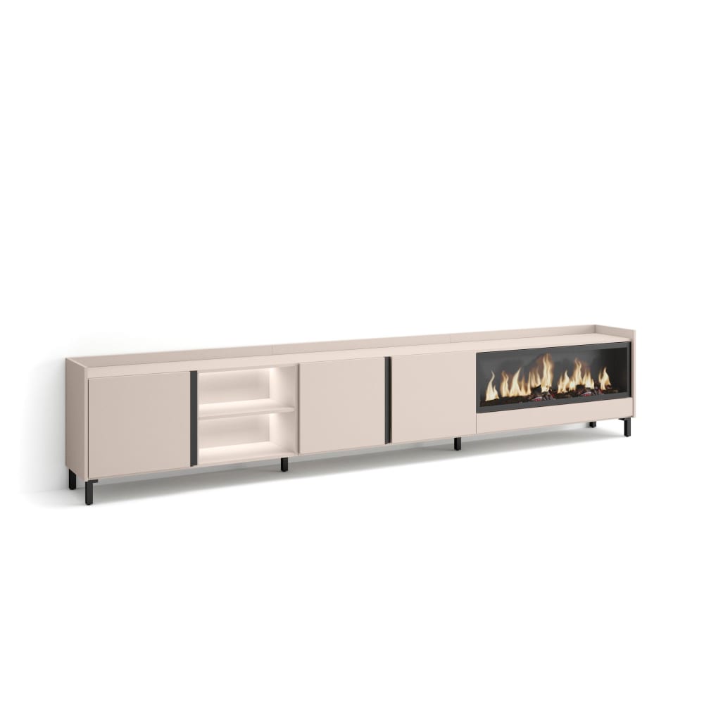wohnli-moebel-suche-M26043475 Wohnli Möbelsuche - TV-Möbel Holzeffekt beige 315x35x61cm Kamin mit Feuereffekt XXL