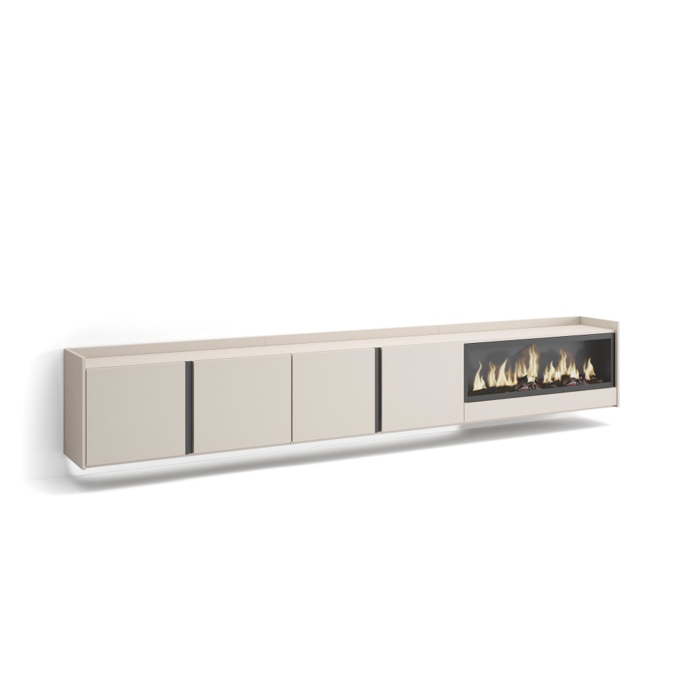 wohnli-moebel-suche-M26043478 Wohnli Möbelsuche - TV-Möbel Holzeffekt beige 315x35x50cm Kamin mit Feuereffekt XXL