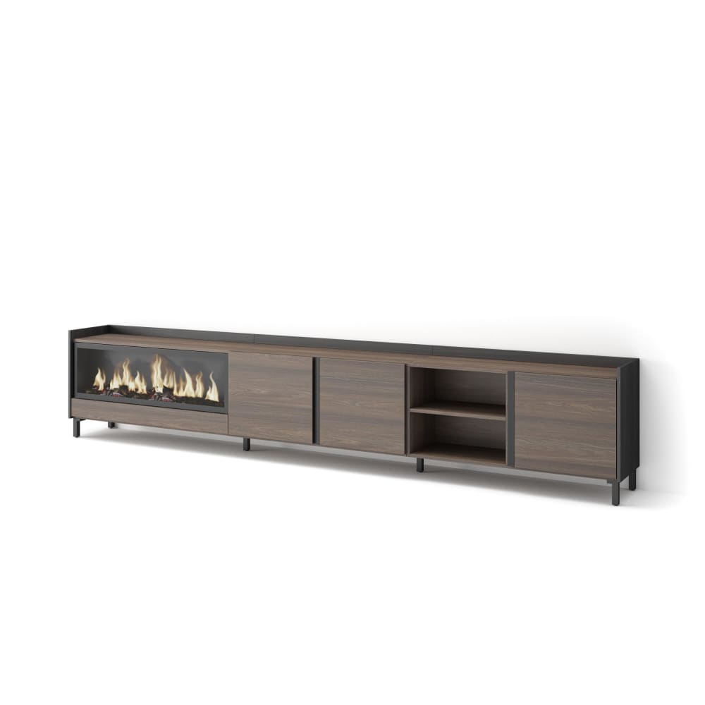 wohnli-moebel-suche-M26043482 Wohnli Möbelsuche - TV-Möbel Holzeffekt eiche schwarz 315x35x61cm Kamin mit Feuereffekt