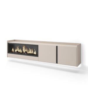 wohnli-moebel-suche-M26043487 Wohnli Möbelsuche - TV-Möbel Holzeffekt beige 212x35x50cm Kamin mit Feuereffekt XXL