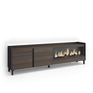 wohnli-moebel-suche-M26043489 Wohnli Möbelsuche - TV-Möbel Holzeffekt eiche schwarz 212x35x61cm Kamin mit Feuereffekt