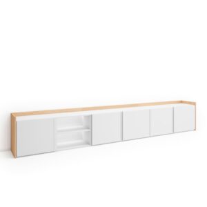 wohnli-moebel-suche-M26043498 Wohnli Möbelsuche - TV-Möbel Holzeffekt weiß und eiche 309x35x50cm mit Led