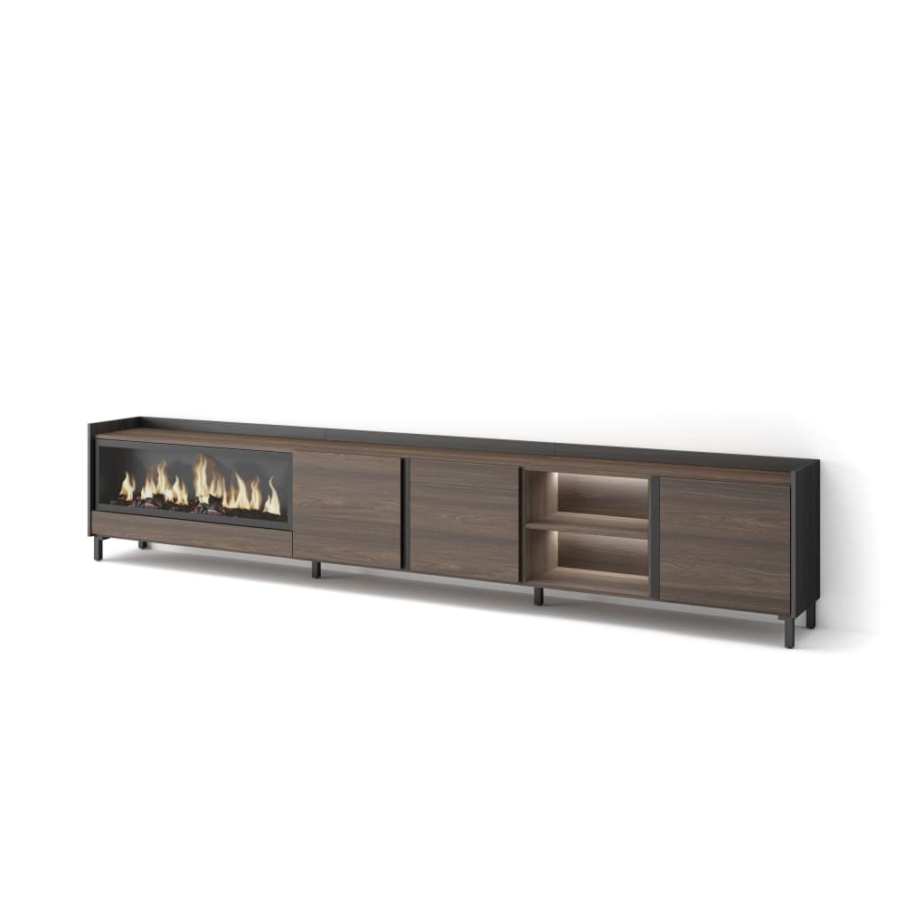 wohnli-moebel-suche-M26043499 Wohnli Möbelsuche - TV-Möbel Holzeffekt eiche schwarz 315x35x61cm Kamin mit Feuereffekt