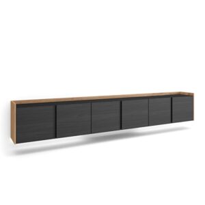 Wohnli Möbelsuche - TV-Möbel Holzeffekt schwarz und eiche 309x35x50cm Hängend