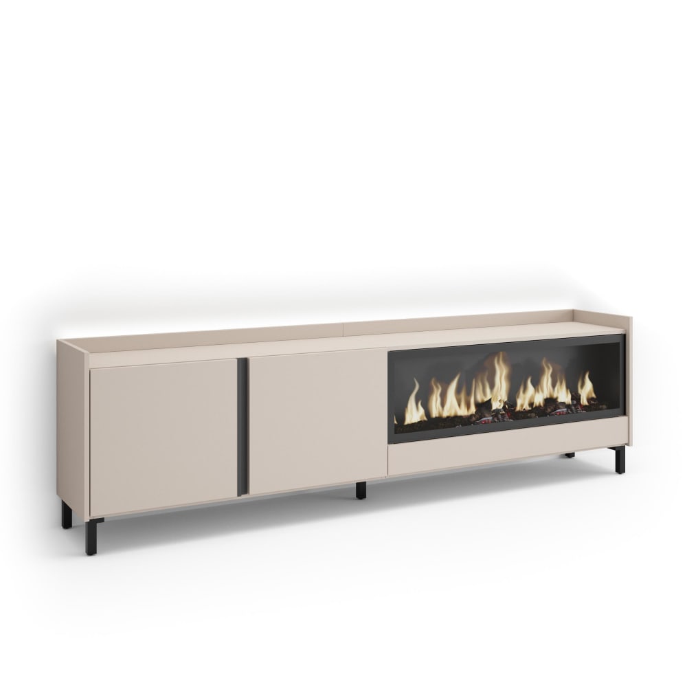 wohnli-moebel-suche-M26043516 Wohnli Möbelsuche - TV-Möbel Holzeffekt beige 212x35x61cm Kamin mit Feuereffekt XXL