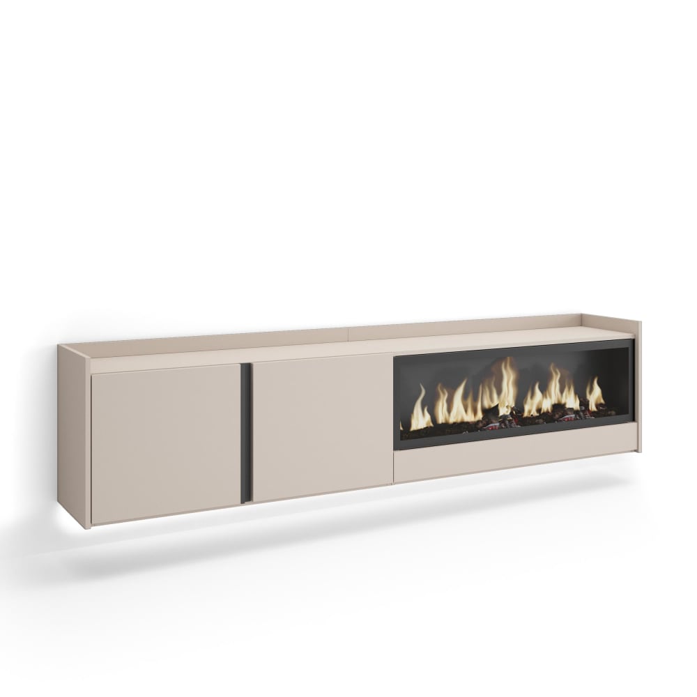 wohnli-moebel-suche-M26043526 Wohnli Möbelsuche - TV-Möbel Holzeffekt beige 212x35x50cm Kamin mit Feuereffekt XXL
