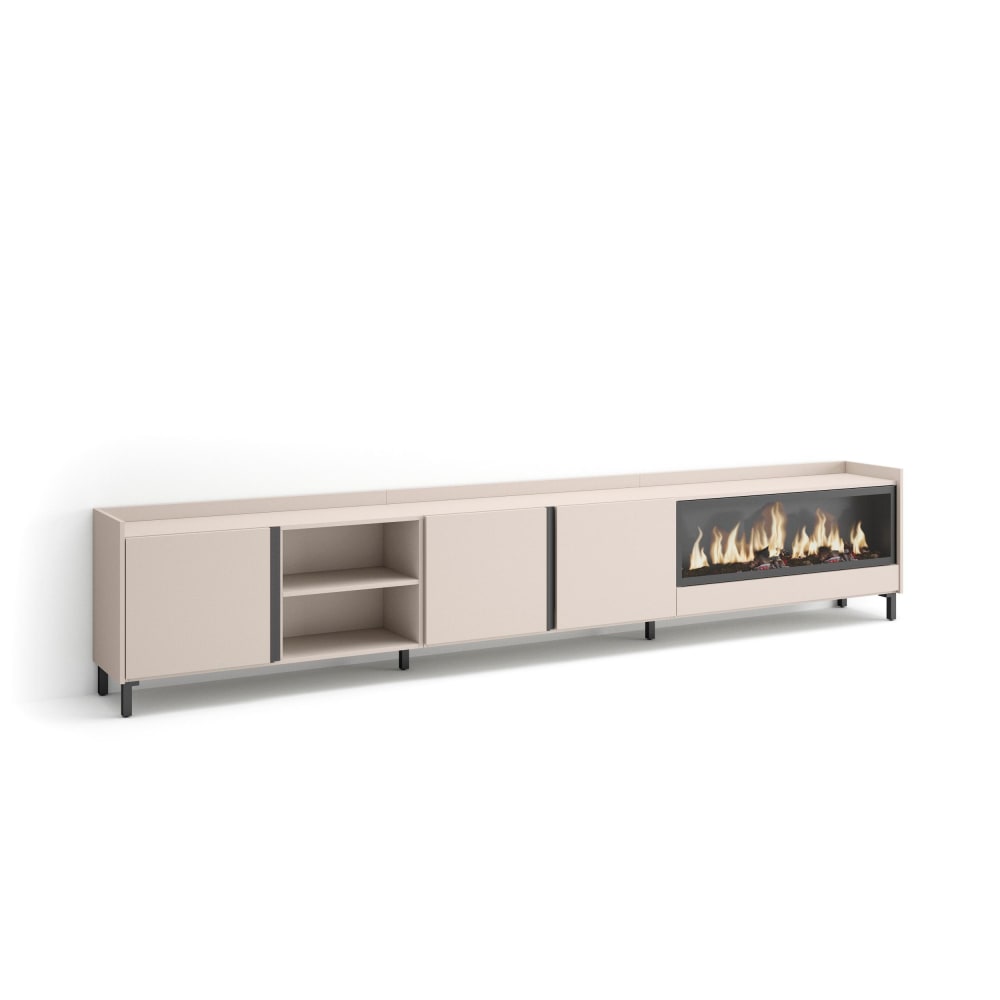 wohnli-moebel-suche-M26043530 Wohnli Möbelsuche - TV-Möbel Holzeffekt beige 315x35x61cm Kamin mit Feuereffekt XXL