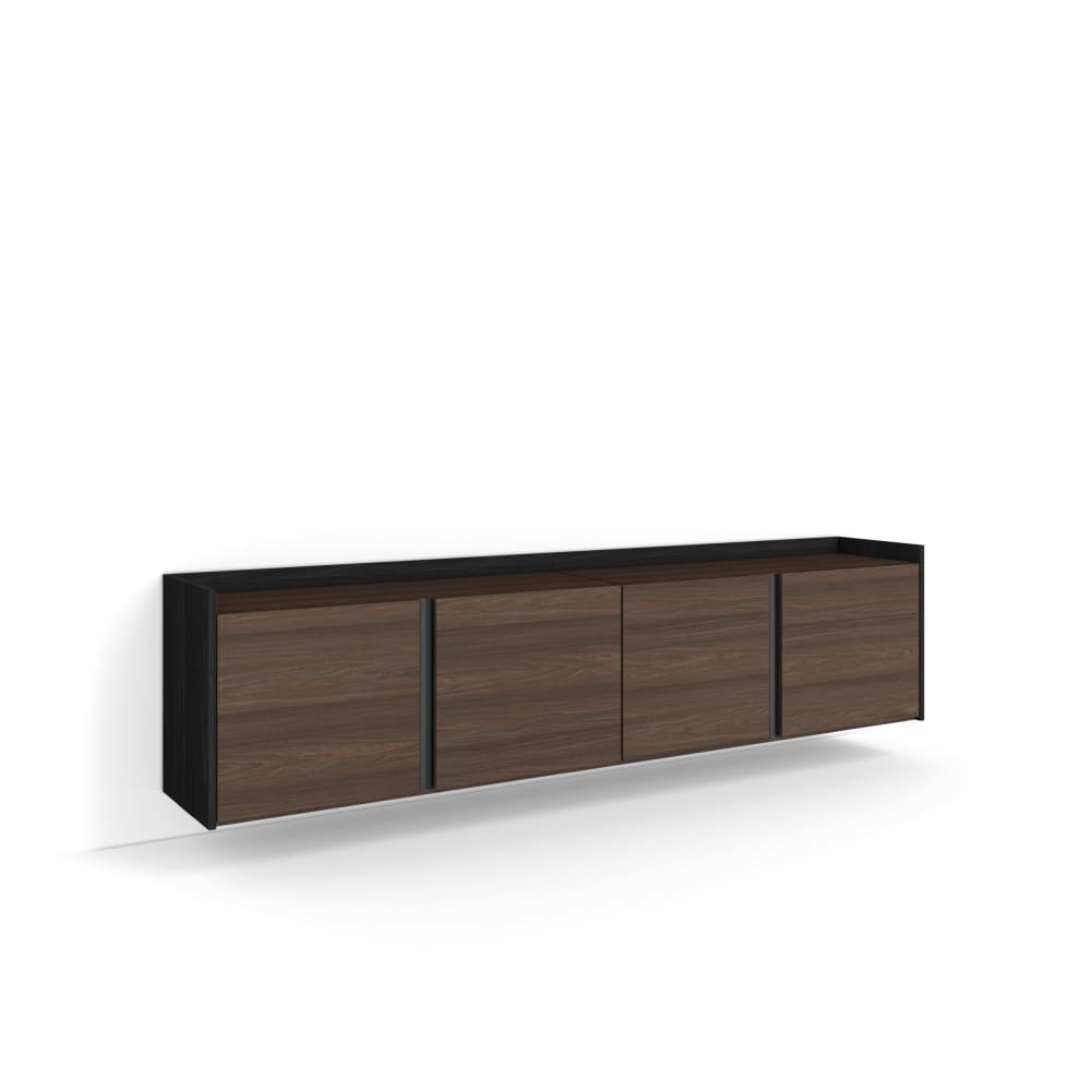 Wohnli Möbelsuche - TV-Möbel Holzeffekt dunkler eiche und schwarz 207x35x50cm Hängend