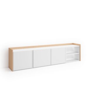 Wohnli Möbelsuche - TV-Möbel Holzeffekt weiß und eiche 207x35x50cm mit Led