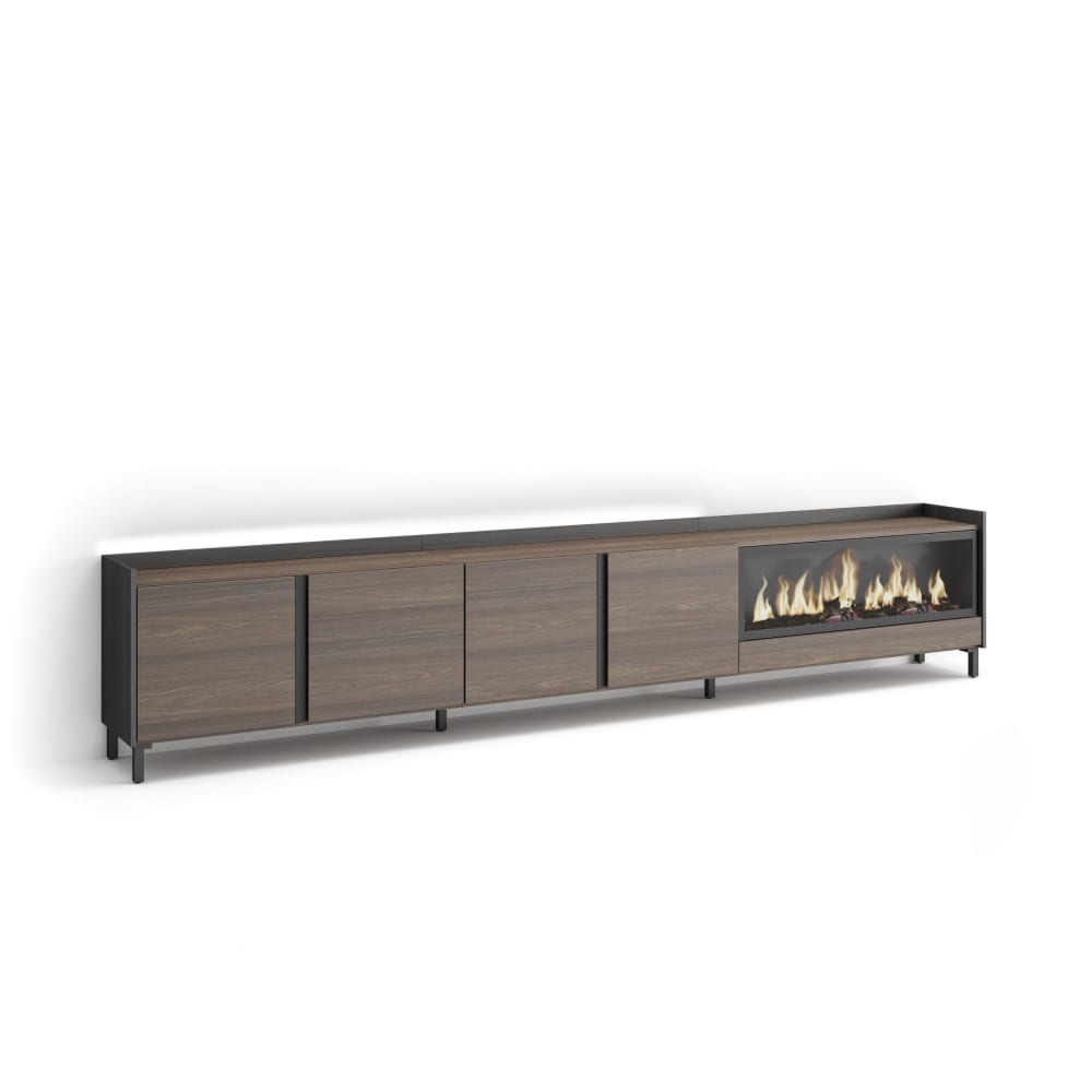 wohnli-moebel-suche-M26043546 Wohnli Möbelsuche - TV-Möbel Holzeffekt eiche schwarz 315x35x61cm Kamin mit Feuereffekt