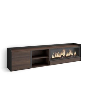 wohnli-moebel-suche-M26043563 Wohnli Möbelsuche - TV-Möbel Holzeffekt eiche schwarz 212x35x50cm Kamin mit Feuereffekt