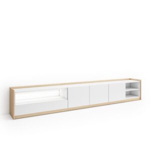 wohnli-moebel-suche-M26043564 Wohnli Möbelsuche - TV-Möbel Holzeffekt weiß und eiche 310x37x50cm mit Led