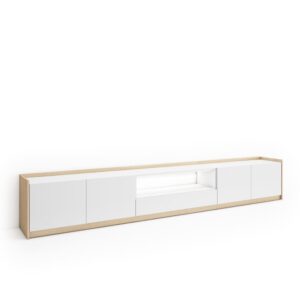 wohnli-moebel-suche-M26043565 Wohnli Möbelsuche - TV-Möbel Holzeffekt weiß und eiche 310x37x50cm mit Led