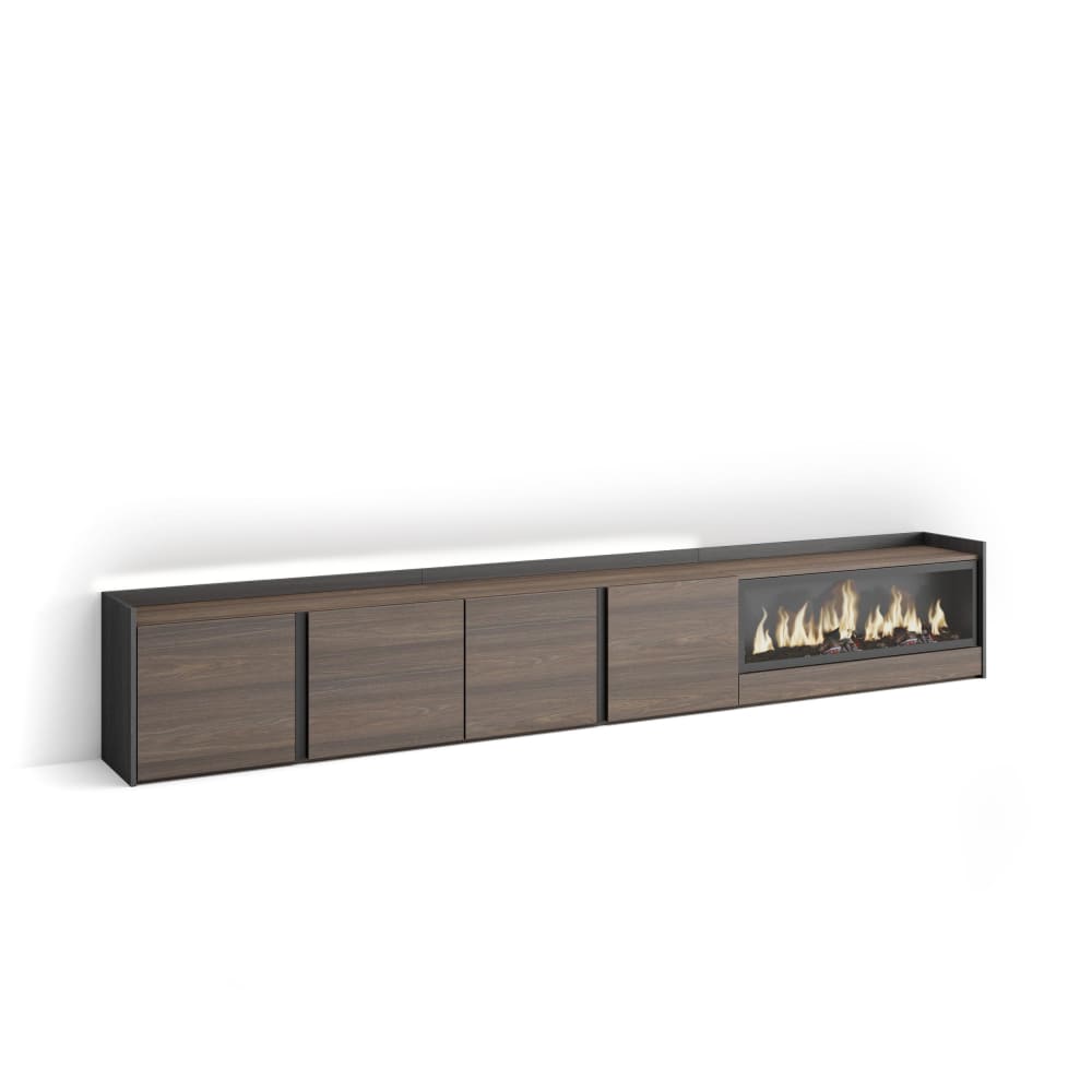 wohnli-moebel-suche-M26043566 Wohnli Möbelsuche - TV-Möbel Holzeffekt eiche schwarz 315x35x50cm Kamin mit Feuereffekt