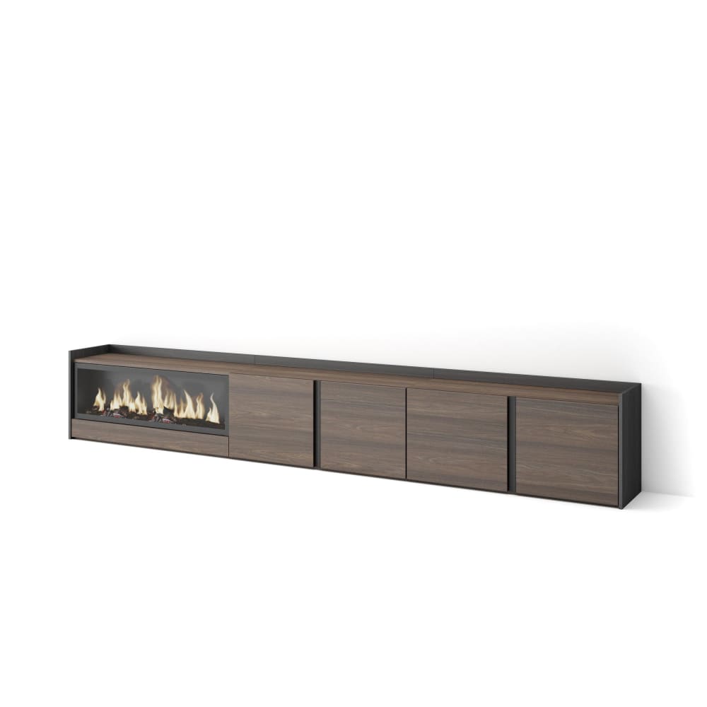 wohnli-moebel-suche-M26043567 Wohnli Möbelsuche - TV-Möbel Holzeffekt eiche schwarz 315x35x50cm Kamin mit Feuereffekt
