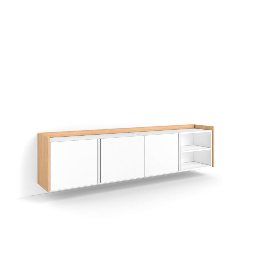 Wohnli Möbelsuche - TV-Möbel Holzeffekt weiß und eiche 207x35x50cm Hängend