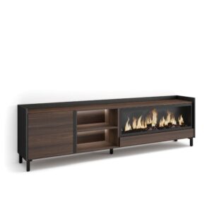 wohnli-moebel-suche-M26043569 Wohnli Möbelsuche - TV-Möbel Holzeffekt eiche schwarz 212x35x61cm Kamin mit Feuereffekt