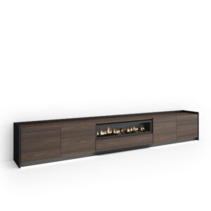 wohnli-moebel-suche-M26043572 Wohnli Möbelsuche - TV-Möbel Holzeffekt eiche schwarz 310x37x50cm Kamin mit Feuereffekt