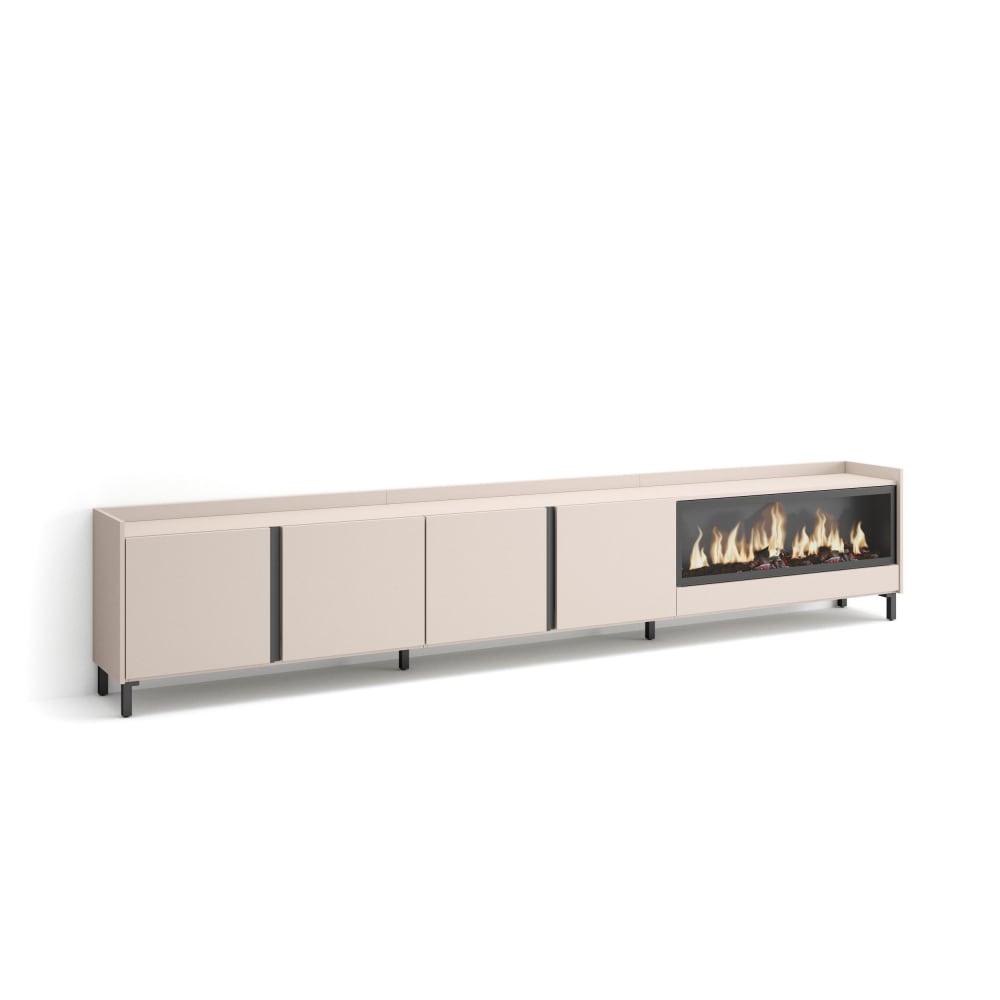 wohnli-moebel-suche-M26043580 Wohnli Möbelsuche - TV-Möbel Holzeffekt beige 315x35x61cm Kamin mit Feuereffekt XXL