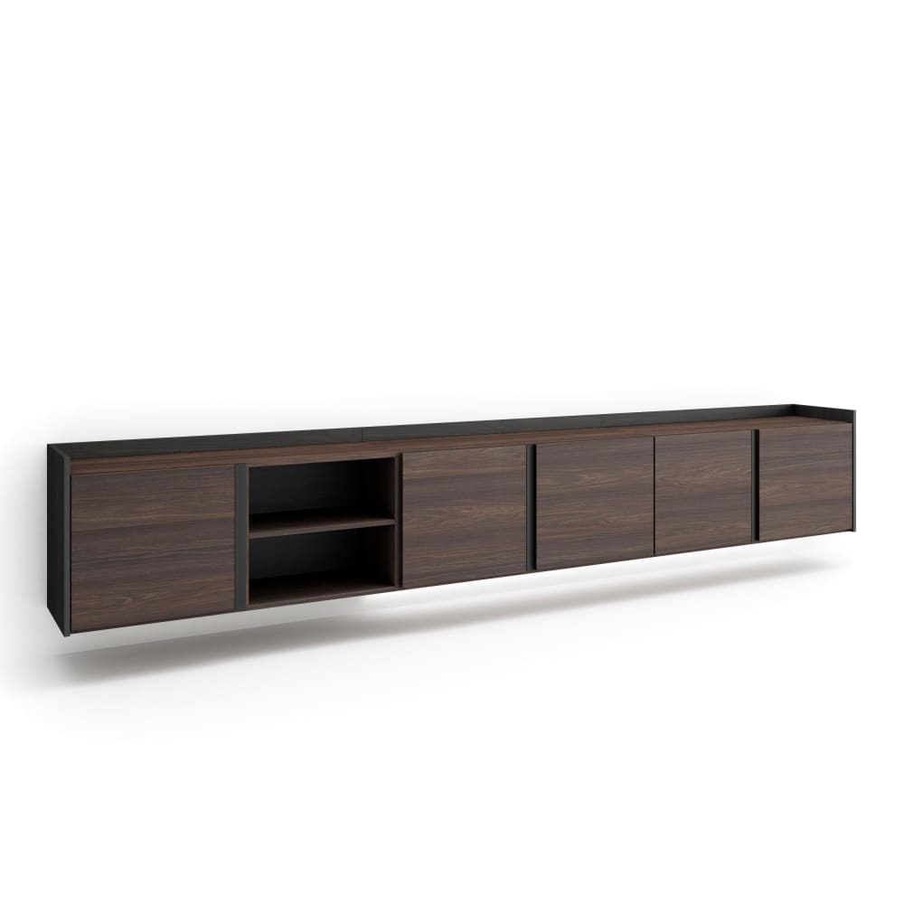 wohnli-moebel-suche-M26043581 Wohnli Möbelsuche - TV-Möbel Holzeffekt dunkler eiche und schwarz 309x35x50cm Hängend