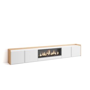 wohnli-moebel-suche-M26043582 Wohnli Möbelsuche - TV-Möbel Holzeffekt weiß und eiche 315x35x50cm Kamin mit Feuereffekt