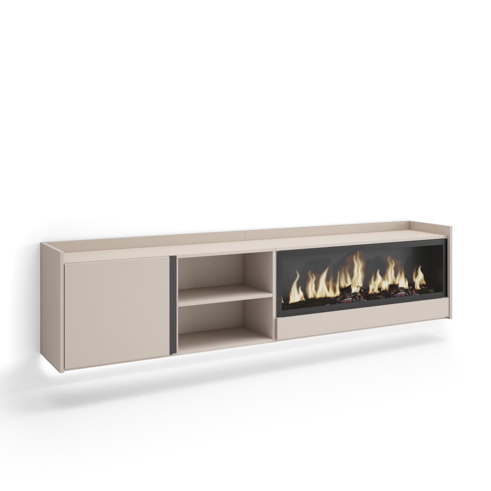 wohnli-moebel-suche-M26043596 Wohnli Möbelsuche - TV-Möbel Holzeffekt beige 212x35x50cm Kamin mit Feuereffekt XXL