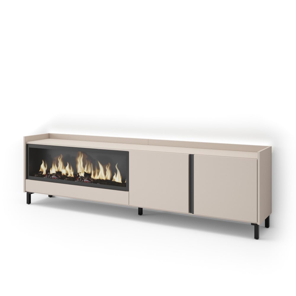 wohnli-moebel-suche-M26043603 Wohnli Möbelsuche - TV-Möbel Holzeffekt beige 212x35x61cm Kamin mit Feuereffekt XXL