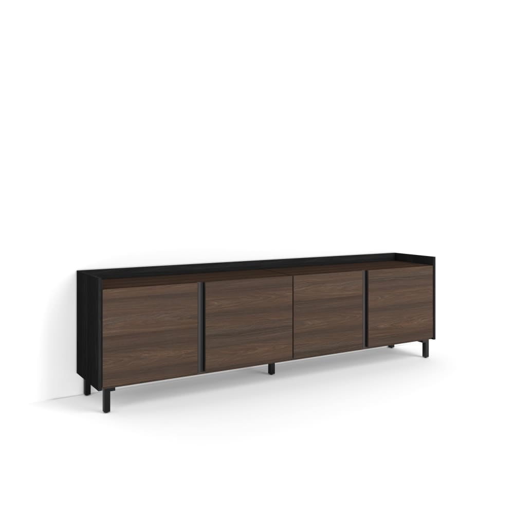 wohnli-moebel-suche-M26043617 Wohnli Möbelsuche - TV-Möbel Holzeffekt dunkler eiche und schwarz 207x35x61cm mit Beinen