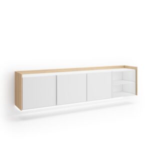Wohnli Möbelsuche - TV-Möbel Holzeffekt weiß und eiche 207x35x50cm Hängend