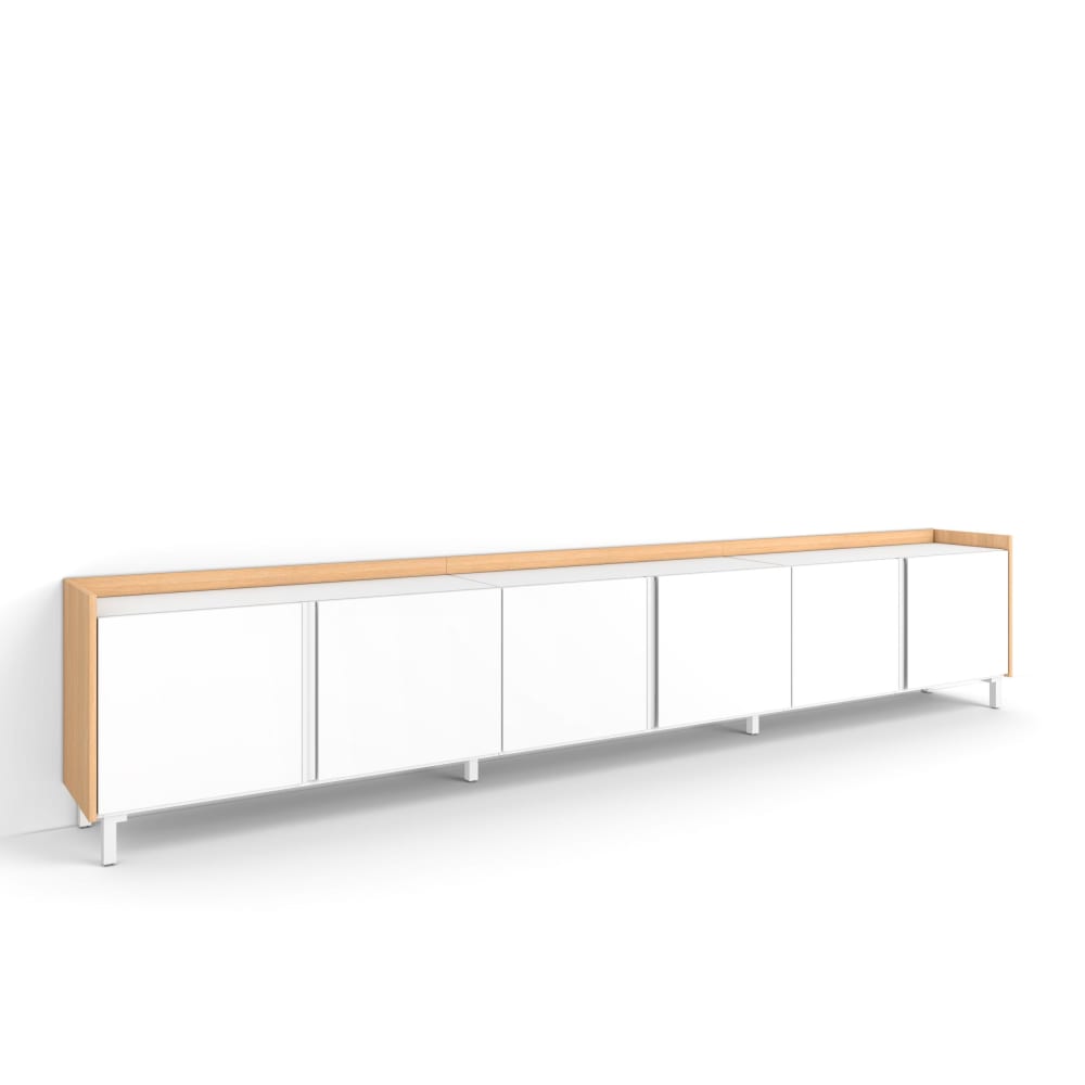 wohnli-moebel-suche-M26043624 Wohnli Möbelsuche - TV-Möbel Holzeffekt weiß und eiche 309x35x61cm mit Beinen