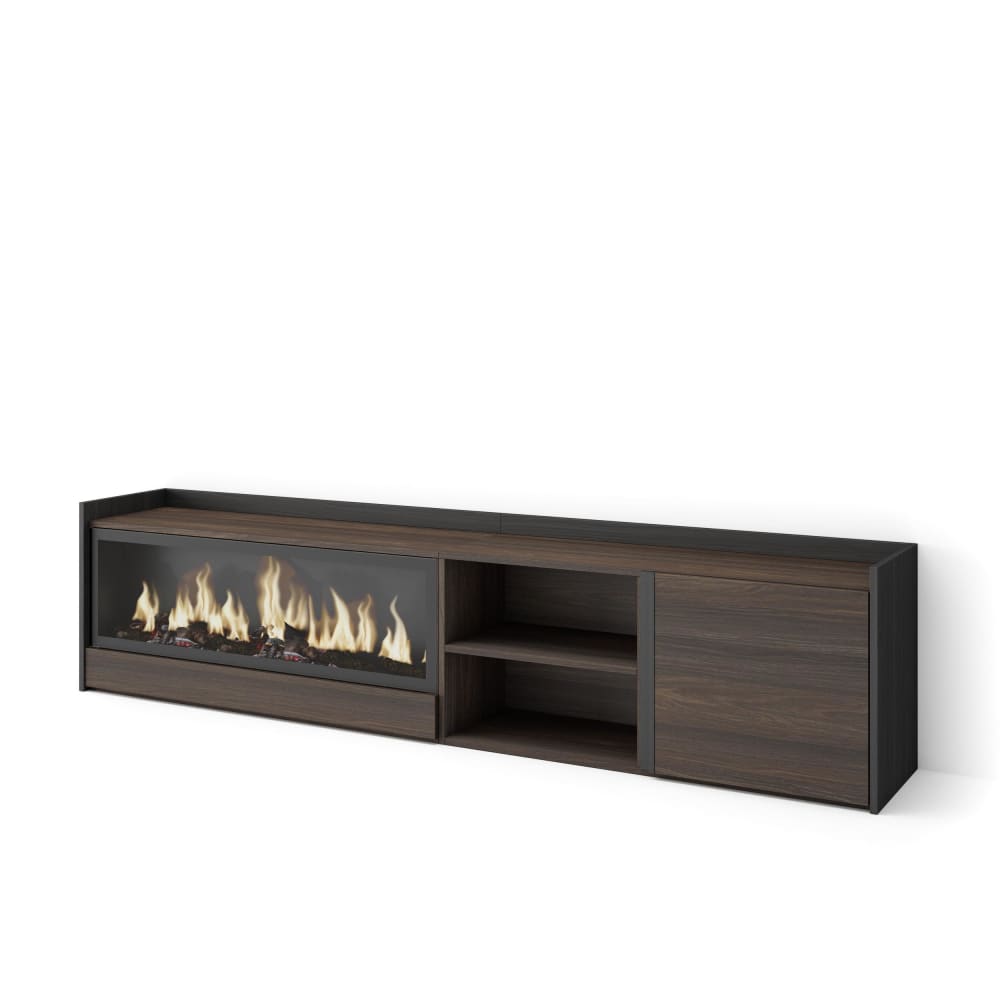 wohnli-moebel-suche-M26043625 Wohnli Möbelsuche - TV-Möbel Holzeffekt eiche schwarz 212x35x50cm Kamin mit Feuereffekt