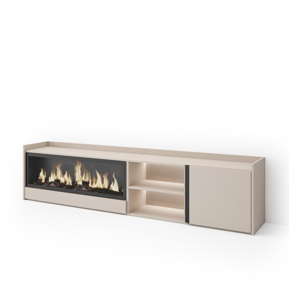 wohnli-moebel-suche-M26043629 Wohnli Möbelsuche - TV-Möbel Holzeffekt beige 212x35x50cm Kamin mit Feuereffekt XXL