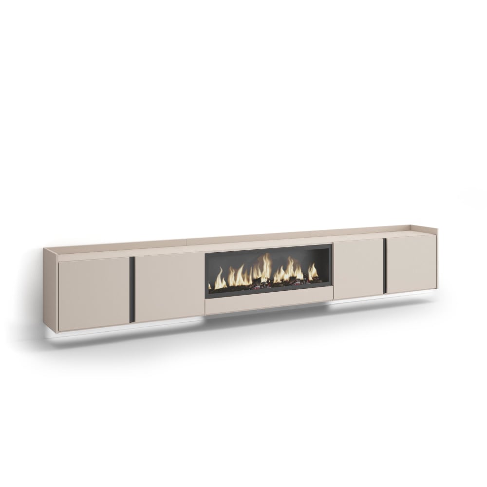 wohnli-moebel-suche-M26043631 Wohnli Möbelsuche - TV-Möbel Holzeffekt beige 315x35x50cm Kamin mit Feuereffekt XXL