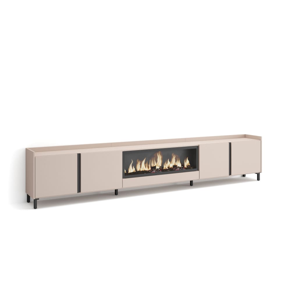 wohnli-moebel-suche-M26043636 Wohnli Möbelsuche - TV-Möbel Holzeffekt beige 315x35x61cm Kamin mit Feuereffekt XXL