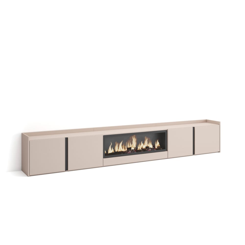 wohnli-moebel-suche-M26043644 Wohnli Möbelsuche - TV-Möbel Holzeffekt beige 315x35x50cm Kamin mit Feuereffekt XXL