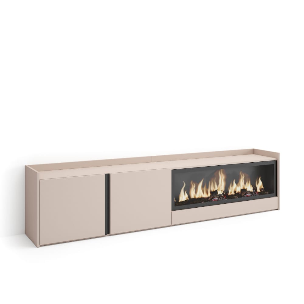 wohnli-moebel-suche-M26043646 Wohnli Möbelsuche - TV-Möbel Holzeffekt beige 212x35x50cm Kamin mit Feuereffekt XXL