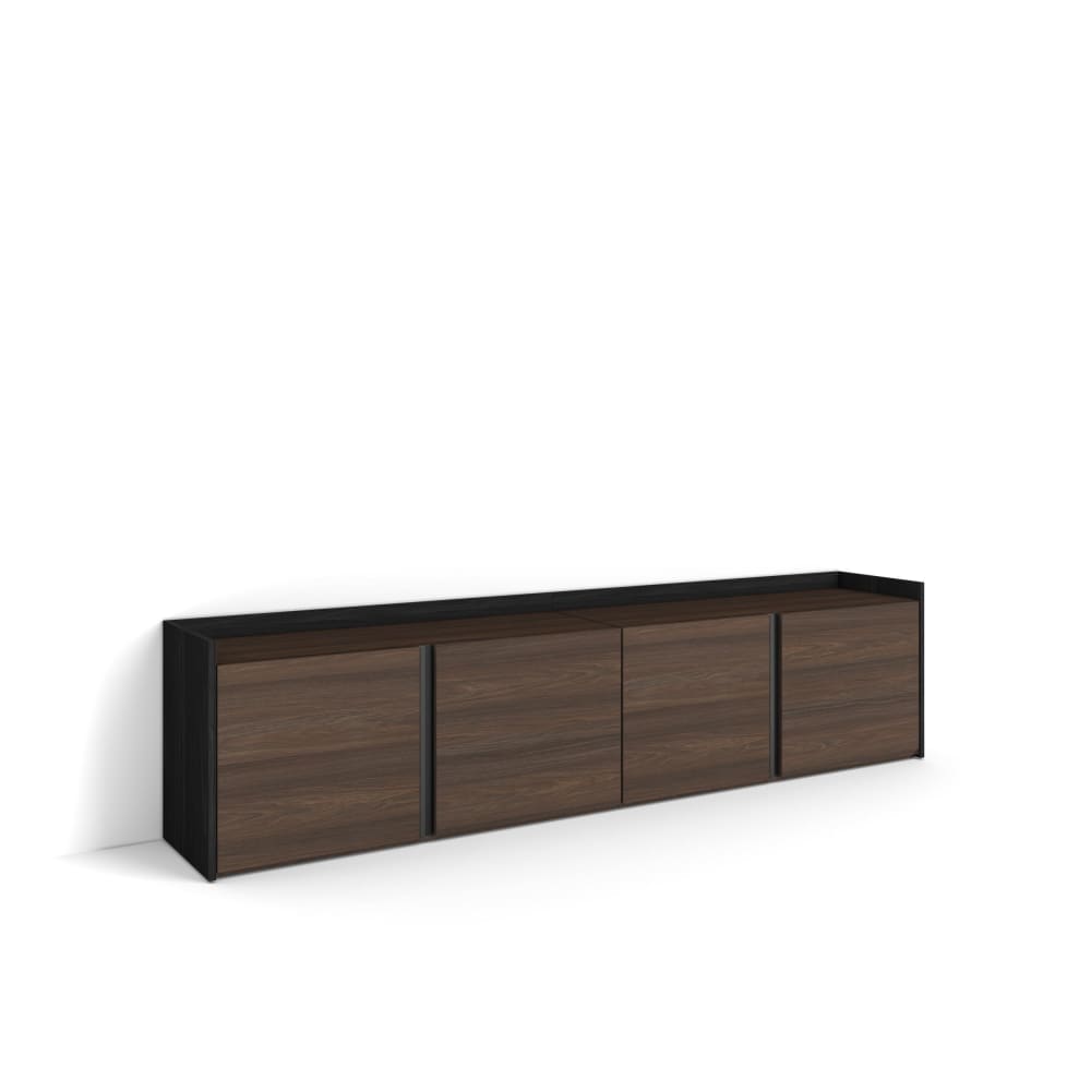Wohnli Möbelsuche - TV-Möbel Holzeffekt dunkler eiche und schwarz 207x35x50cm