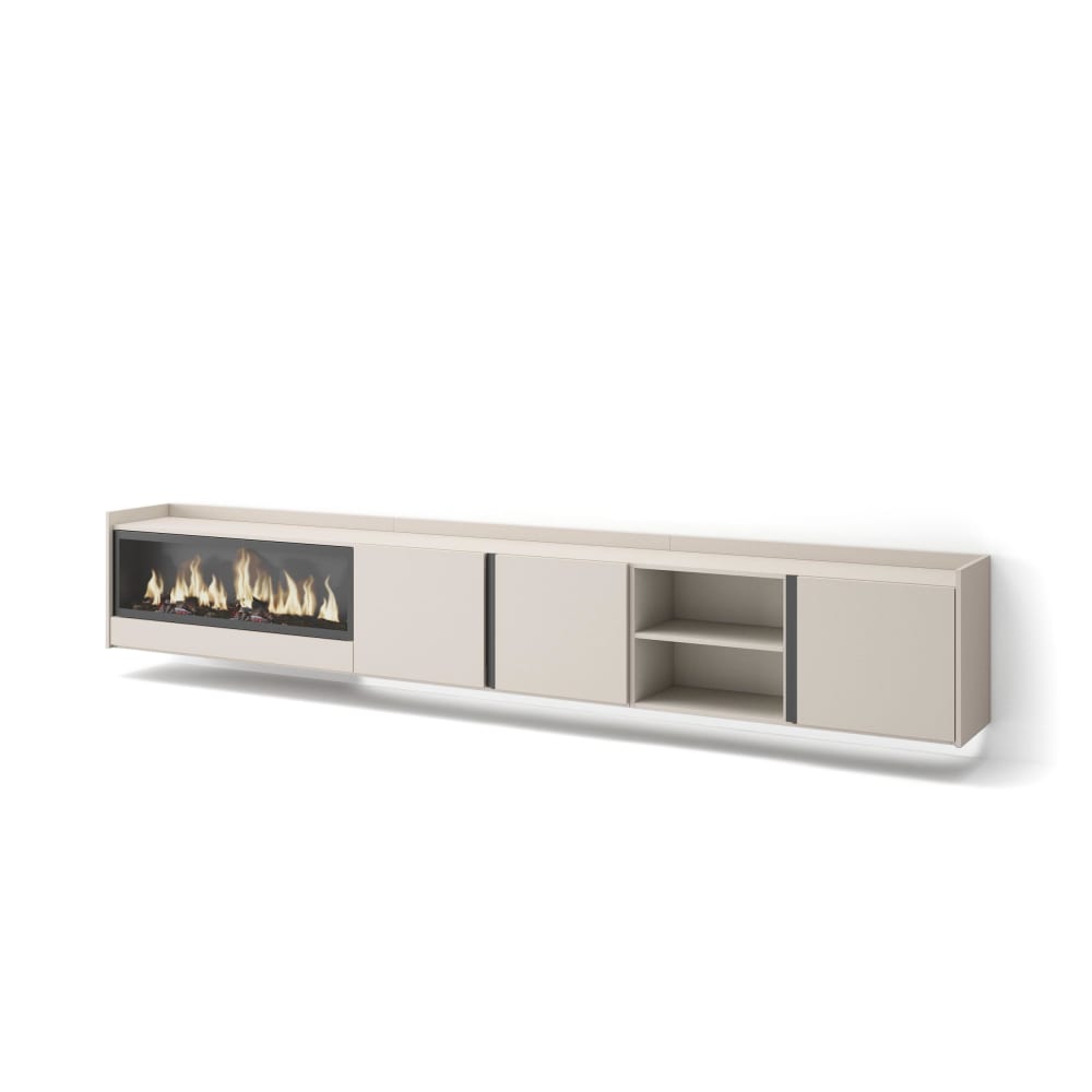 wohnli-moebel-suche-M26043663 Wohnli Möbelsuche - TV-Möbel Holzeffekt beige 315x35x50cm Kamin mit Feuereffekt XXL