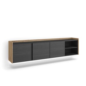 wohnli-moebel-suche-M26043670 Wohnli Möbelsuche - TV-Möbel Holzeffekt schwarz und eiche 207x35x50cm Hängend