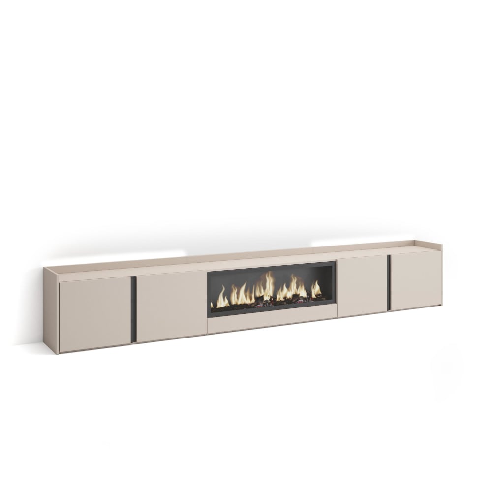 wohnli-moebel-suche-M26043682 Wohnli Möbelsuche - TV-Möbel Holzeffekt beige 315x35x50cm Kamin mit Feuereffekt XXL