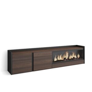 wohnli-moebel-suche-M26043701 Wohnli Möbelsuche - TV-Möbel Holzeffekt eiche schwarz 212x35x50cm Kamin mit Feuereffekt
