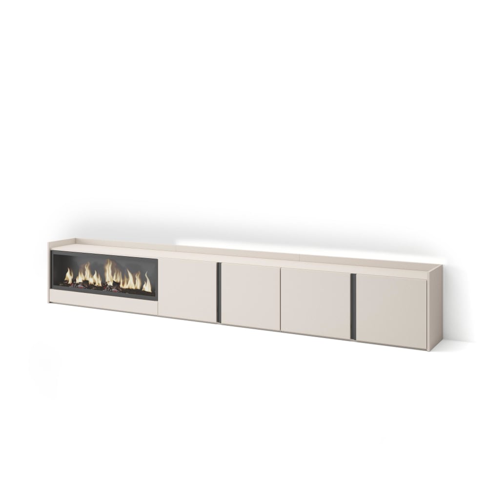 wohnli-moebel-suche-M26043709 Wohnli Möbelsuche - TV-Möbel Holzeffekt beige 315x35x50cm Kamin mit Feuereffekt XXL