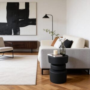 wohnli-moebel-suche-M26043938-1 Beistelltisch Moderner aus schwarz 46x35x35 35x46x35cm Naturstein Schwarz Mobili Rebecca Möbel Wohnzimmermöbel Beistelltische