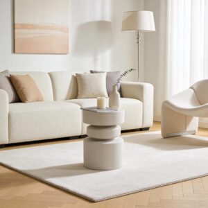 Couchtisch aus weiß 46x35x35 35x46x35cm Naturstein Weiß Mobili Rebecca Möbel Wohnzimmermöbel Beistelltische