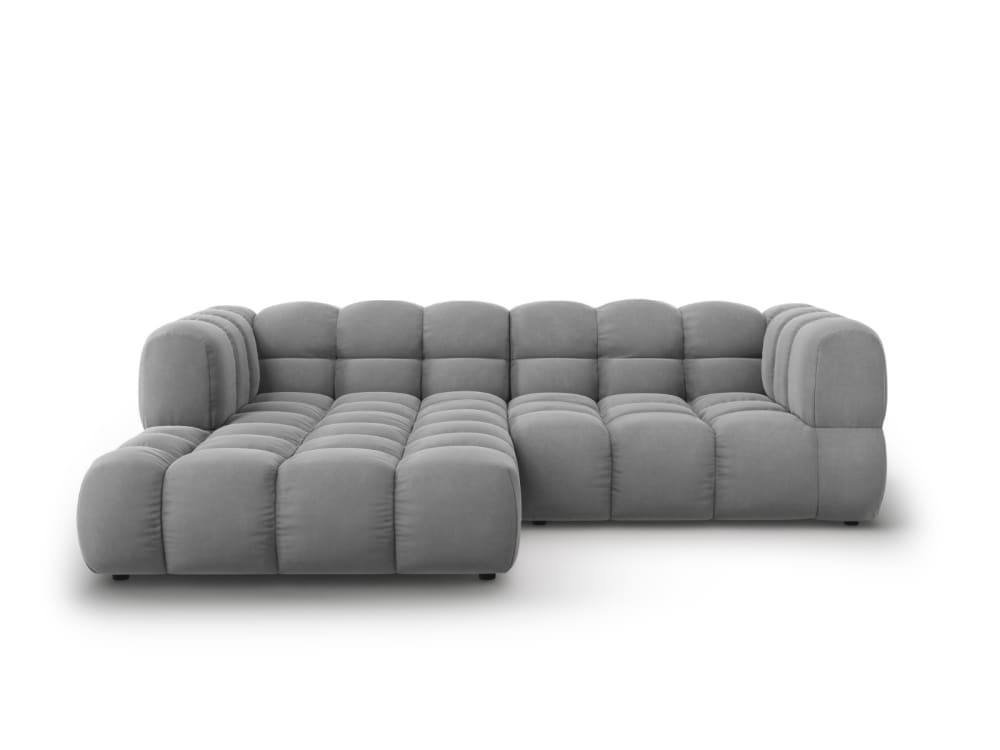 wohnli-moebel-suche-M26044987 Wohnli Möbelsuche - 3-Sitzer modulares Ecksofa links aus Samt hellgrau