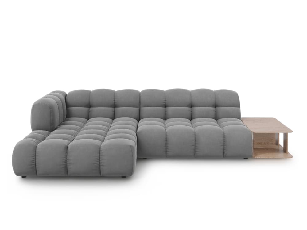 wohnli-moebel-suche-M26044997 Wohnli Möbelsuche - 4-Sitzer modulares Ecksofa links aus Samt hellgrau