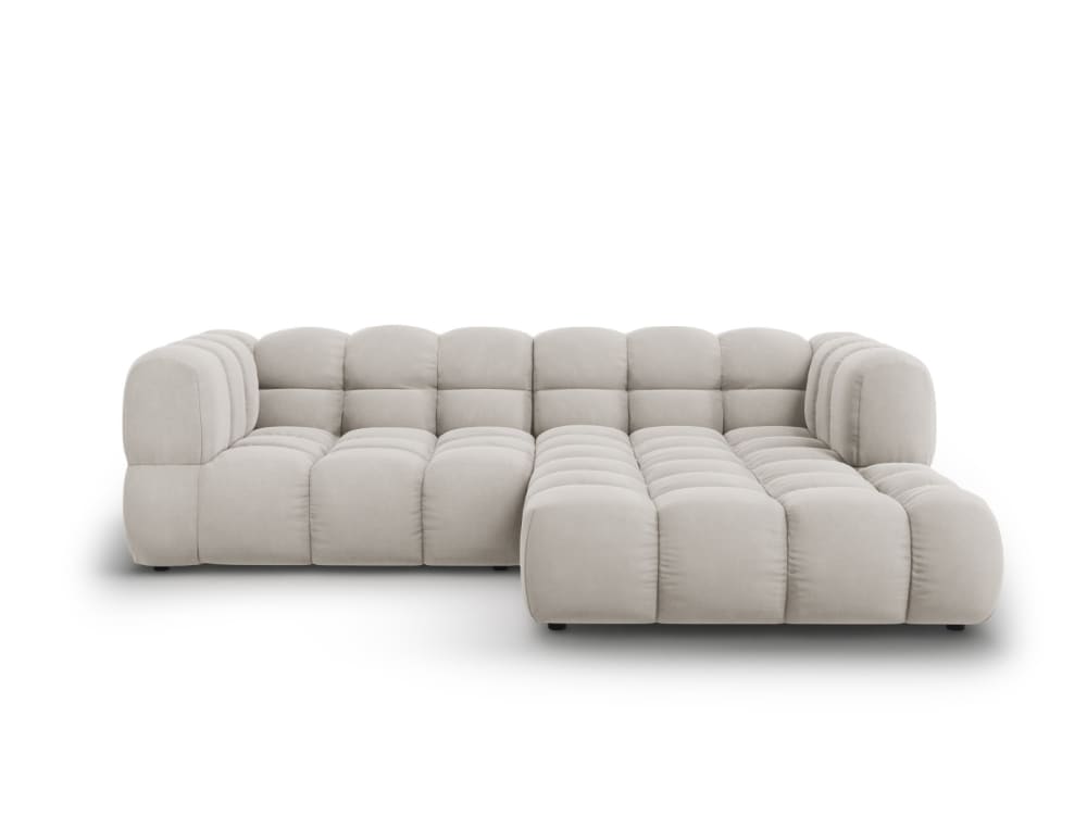 wohnli-moebel-suche-M26045028 Wohnli Möbelsuche - 3-Sitzer modulares Ecksofa rechts aus Samt leichtes beige