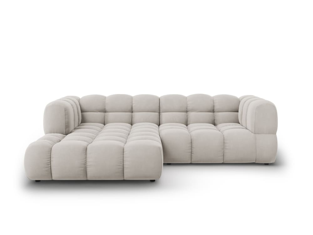 wohnli-moebel-suche-M26045033 Wohnli Möbelsuche - 3-Sitzer modulares Ecksofa links aus Samt leichtes beige
